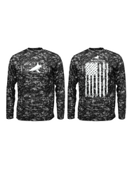 BlacktipH Performance Digital Camo Shirt - Vertical Flag with UPF 50+ Protection