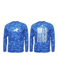 BlacktipH Performance Digital Camo Shirt - Vertical Flag with UPF 50+ Protection
