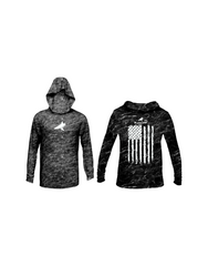 BlacktipH Patriotic Performance Distressed Hoodie with UPF 50+ Protection