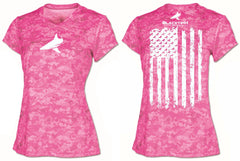 BlacktipH Ladies Performance Digital Camo Shirt with UPF 50+ Protection - Vertical Flag